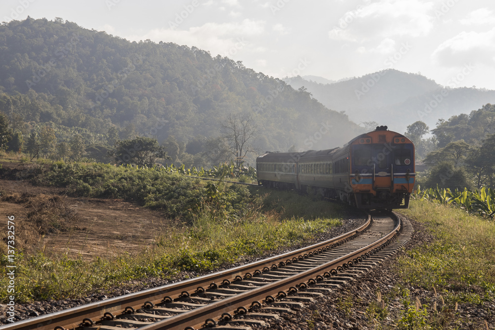 train in the mountain