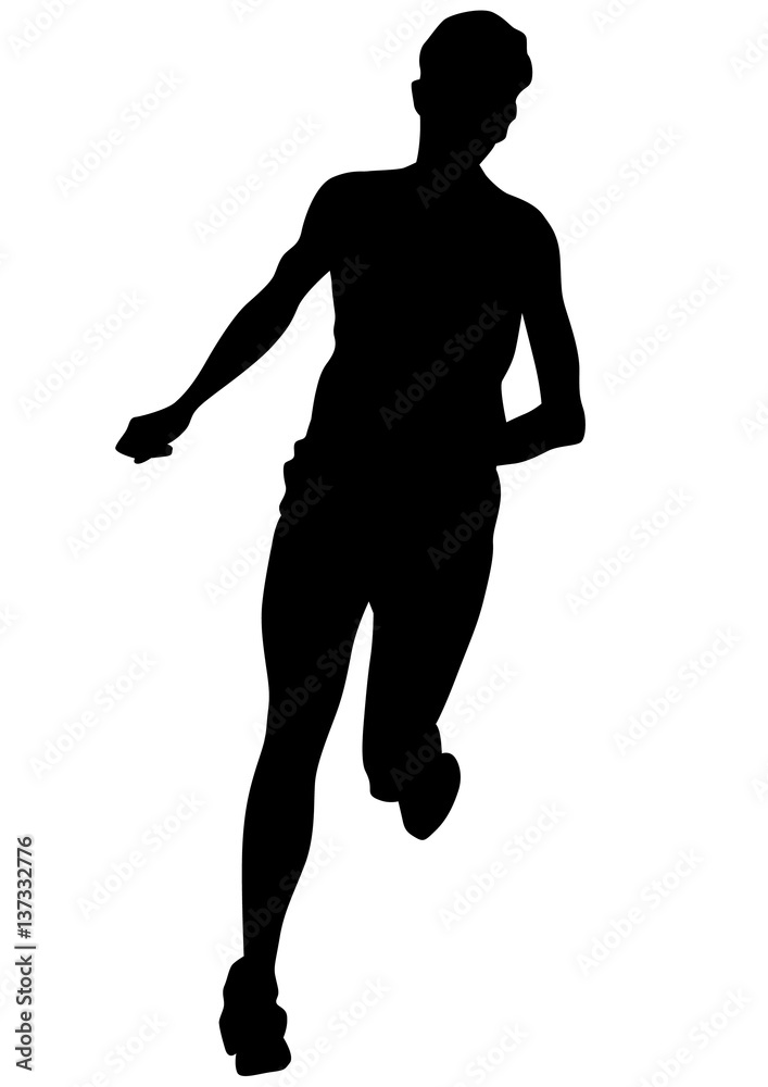 Woman athletes on running race on white background Woman athletes on running race on white background