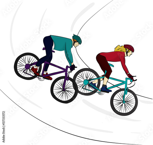 Cycling. Cyclists