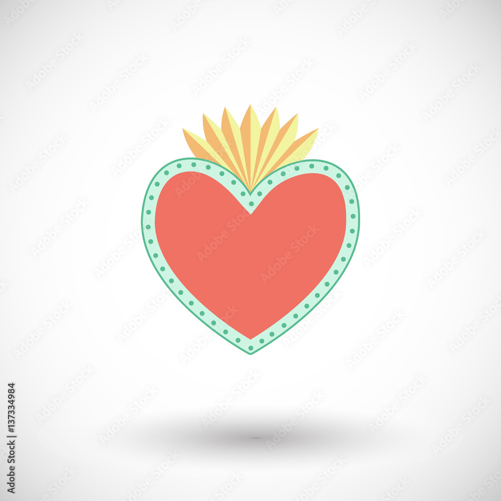 Sacred heart flat vector icon