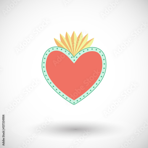 Obraz na płótnie Sacred heart flat vector icon w salonie