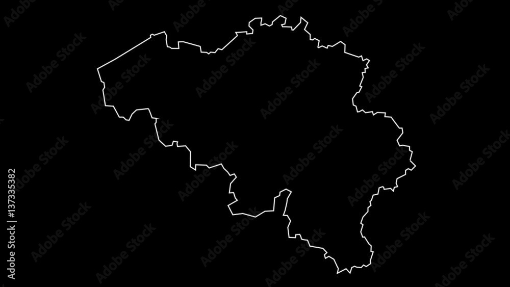 Belgium map outline animation Belgium map outline animation