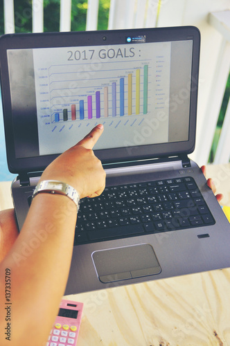 Wallpaper Mural Young business women hand show Torontodigital.ca