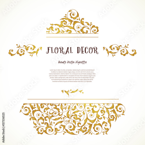 Vector set of ornate frame in Eastern style.