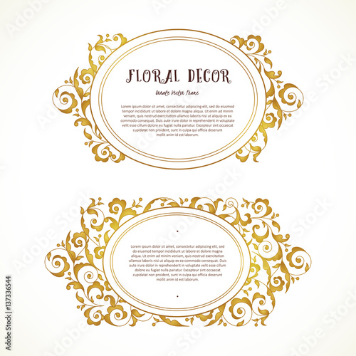 Vector set of ornate frame in Eastern style.
