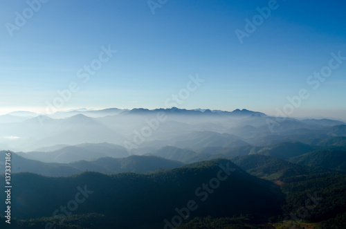 The Fog Mountain in the Morning at Mae Hong Son Thailand. © ruzella