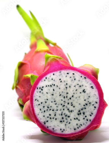 dragon fruit in white background