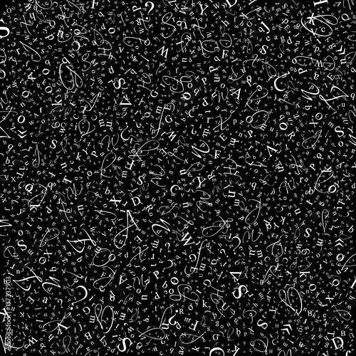 Abstract background of letters and digits.