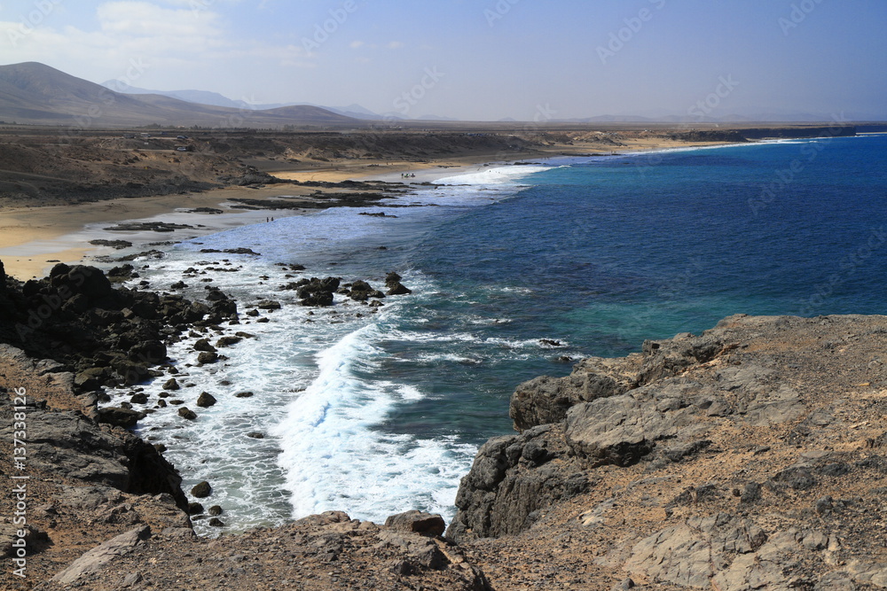 Scenic view El Cotillo beach on Fuerteventura, Canary Islands
