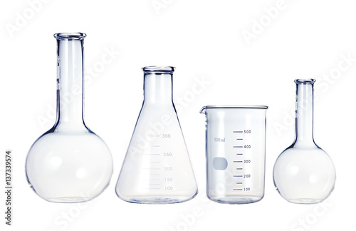 Test-tubes isolated on white. Laboratory glassware