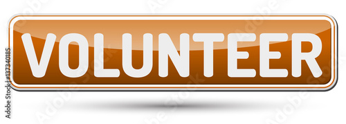 VOLUNTEER - Abstract beautiful button with text.