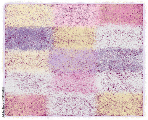 Soft  patchwork plaid with weave rectangular elements in pastel colors