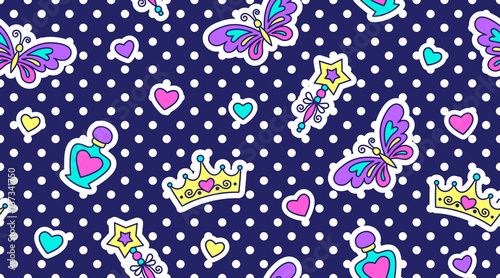 little princess seamless pattern, cute texture for girls