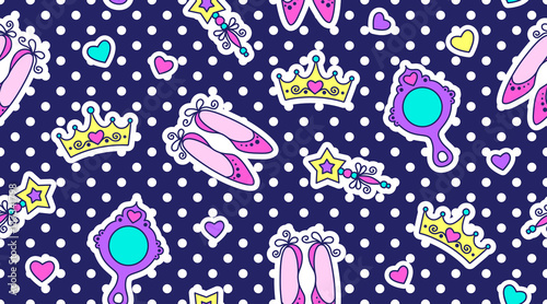 little princess seamless pattern, cute texture for girls
