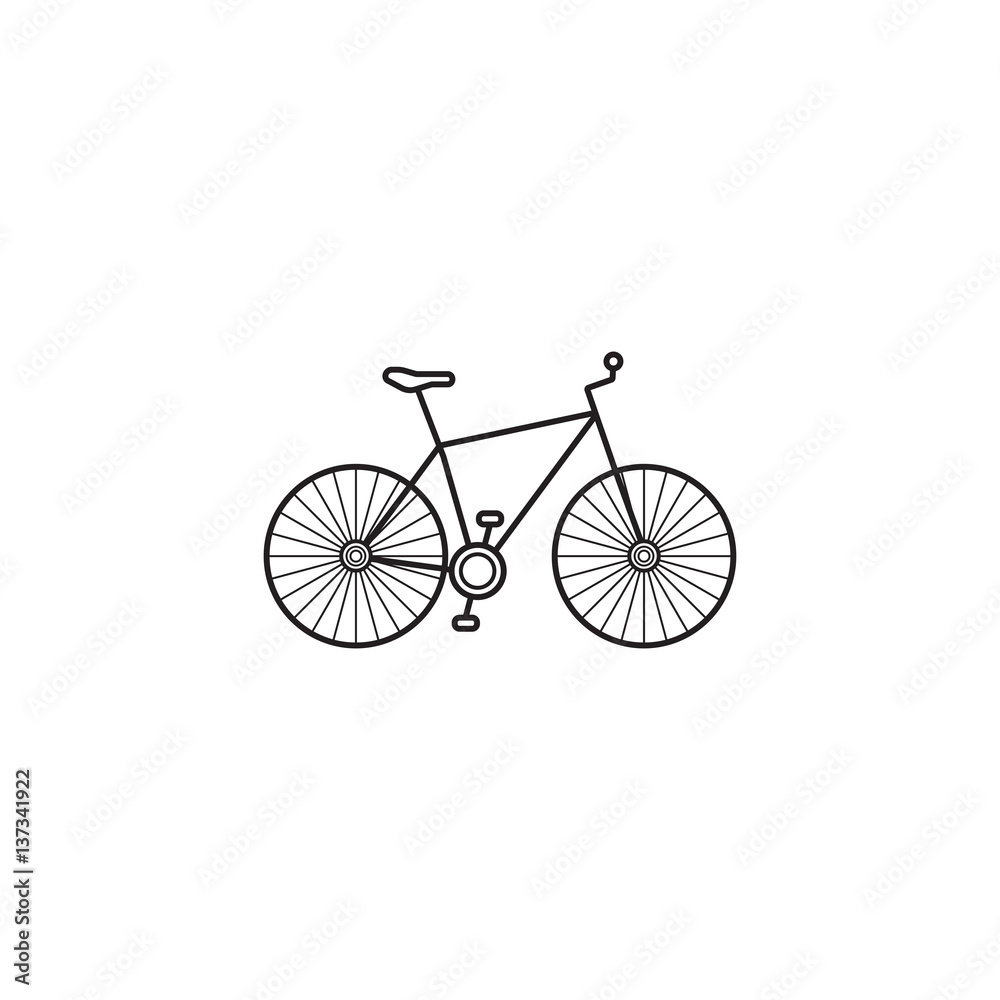 bicycle  icon, transport symbol vector graphics, a linear pattern on a white background, eps 10.