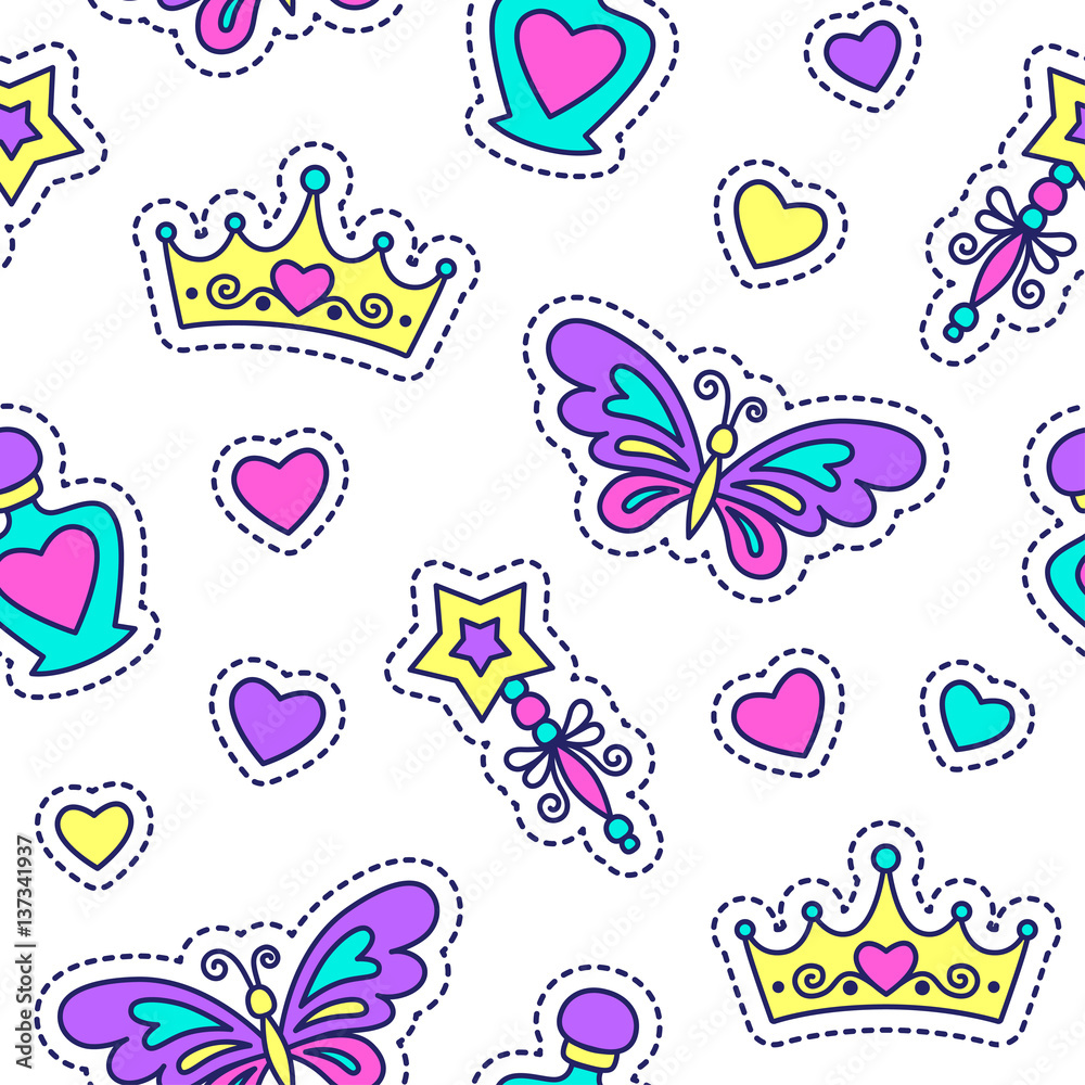 little princess seamless pattern, cute texture for girls little princess seamless pattern, cute texture for girls