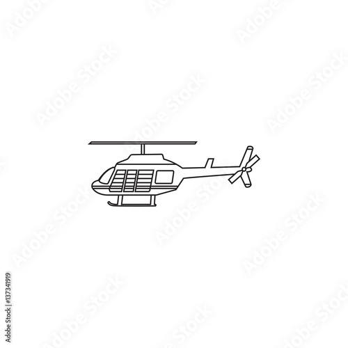 helicopter  icon  transport aircraft symbol vector graphics  a linear pattern on a white background  eps 10.