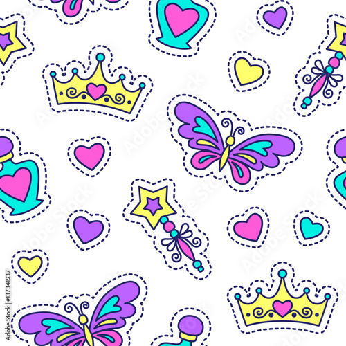 little princess seamless pattern, cute texture for girls