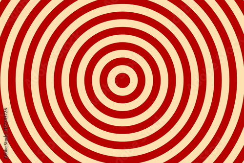Illustration of red and vanilla colored concentric circles