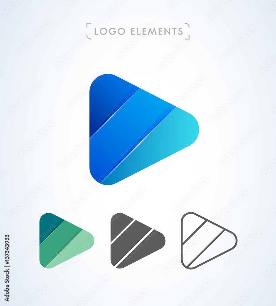 Vector abstract origami play button logo. Can be used as an app icon and company corporate identity. Vector abstract origami play button logo. Can be used as an app icon and company corporate identity.