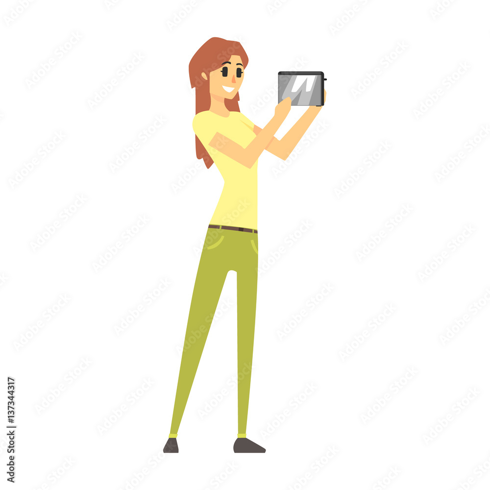 Woman Holding Toaster, Department Store Shopping For Domestic Equipment And Electronic Objects For Home Woman Holding Toaster, Department Store Shopping For Domestic Equipment And Electronic Objects For Home
