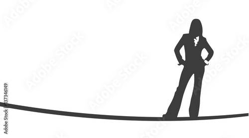 Geschäftsfrau bei der Arbeit | Silhouette