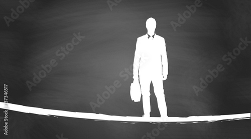 Geschäftsmann | Silhouette auf Kreidetafel