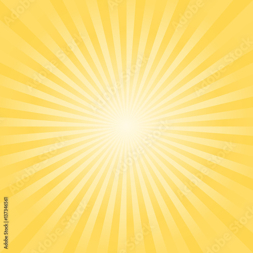 Abstract background. Bright Yellow rays background. Vector 