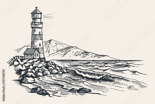 Lighthouse vector drawing