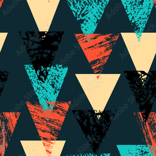 Hand painted bold pattern with triangles
