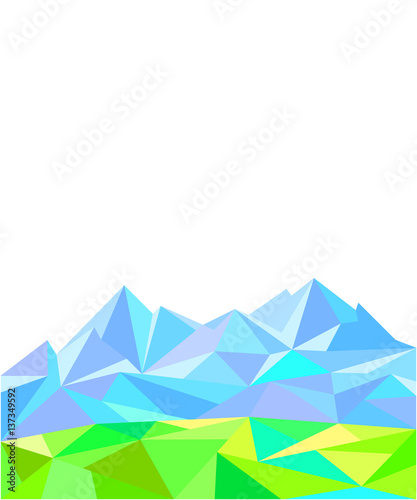 Abstract geometric polygon background graphic  image of nature  mountains and meadows