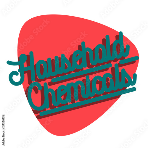 Color vintage household chemicals emblem