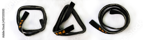 Aikido Principles. Black belt on a white background