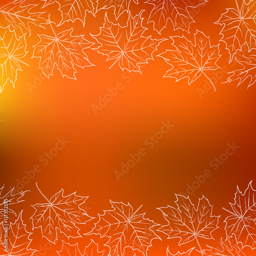 Vector card with autumn decor and leafs