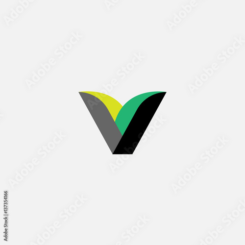 V - vitamin. Creative vector logo in a modern flat style.