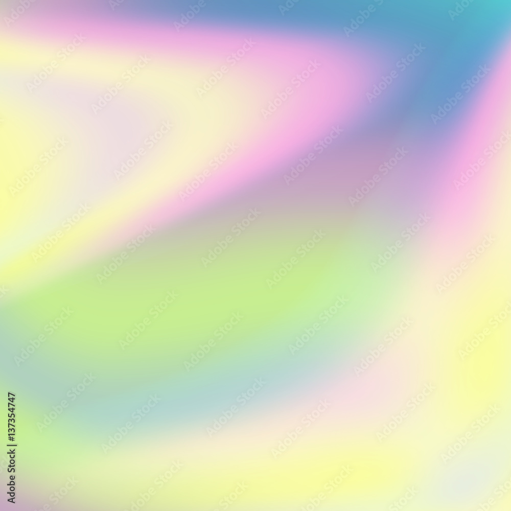 Fluid Iridescent Multicolored Vector Background. Pearlescent Texture. Design Element In Pastel Hues.