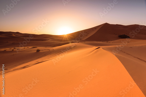 Erg Chebbi dunes sunrise  Morocco 