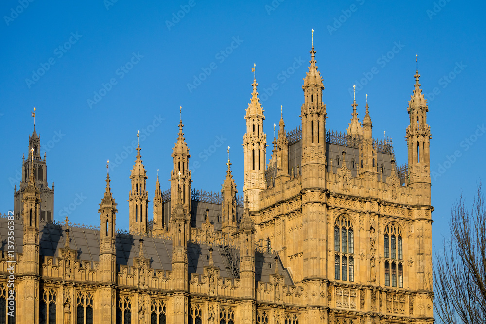 View of the Sunlit Houses of Parliament
