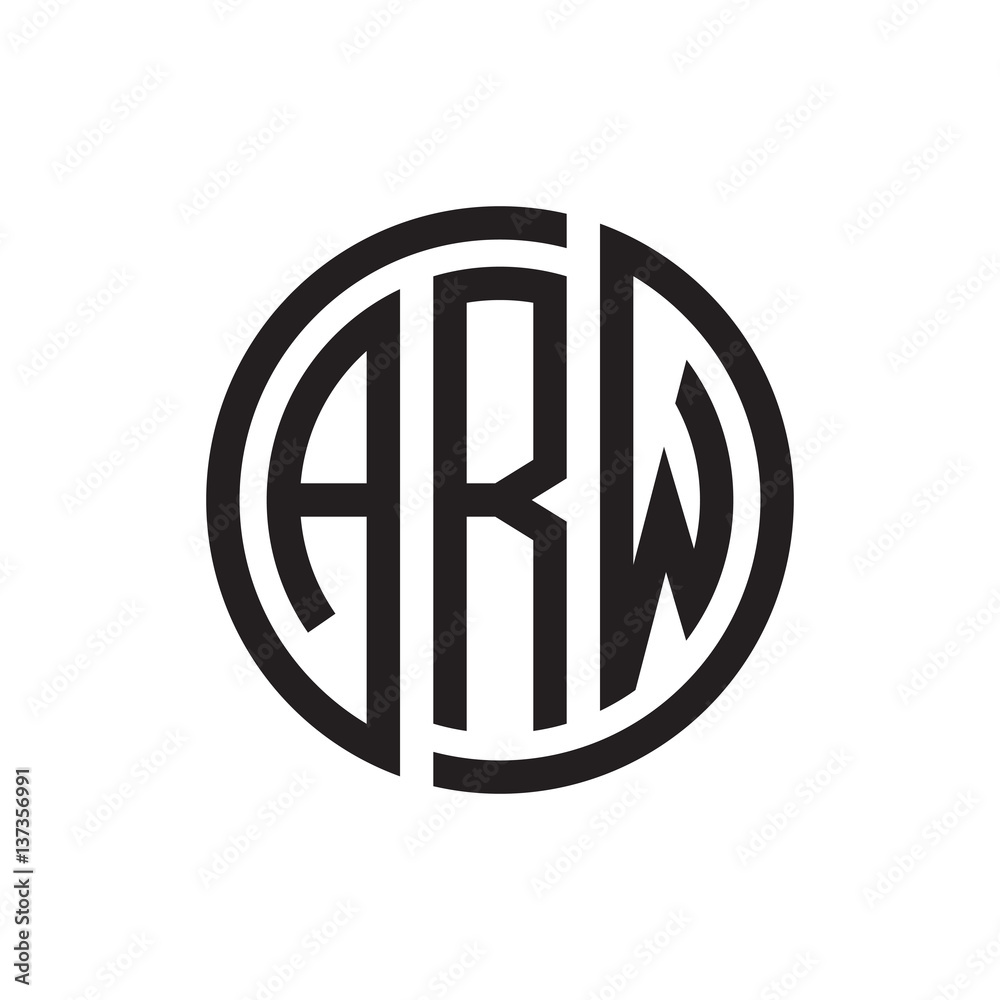 initial three letter logo circle black