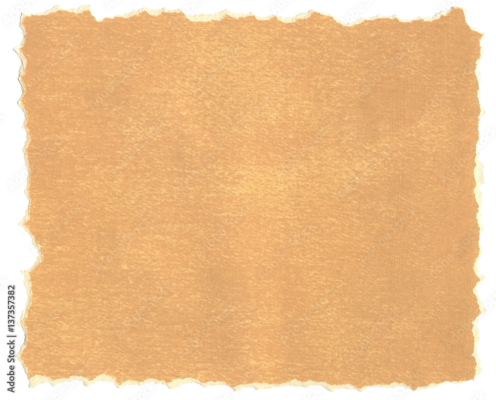 Fototapeta premium A piece of decorative paper. Coarse texture. Isolated on white.