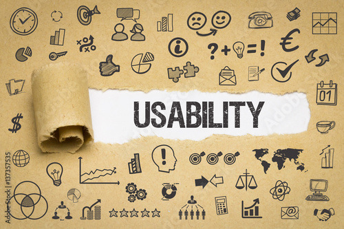 Usability / Papier mit Symbole photo