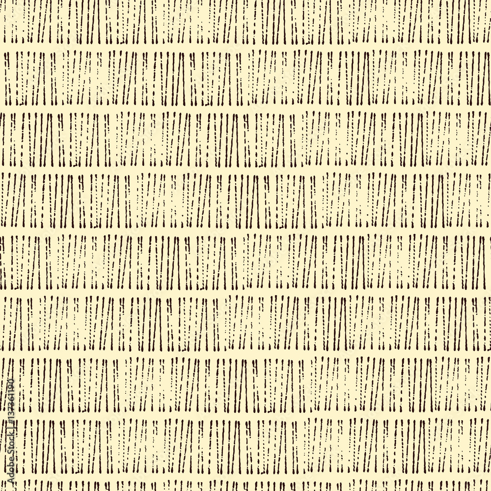 wicker texture, rustic stamp style seamless vector pattern, black and white