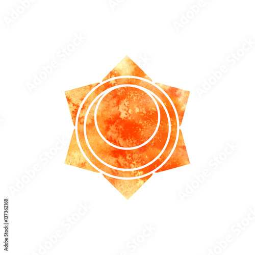 Svadhisthana chakra. Sacred Geometry. One of the energy centers in the human body. The object for design intended for yoga. Vector illustration.
