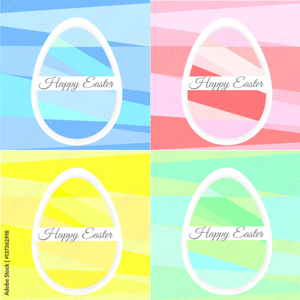 Four Easter eggs on a colorful background Four Easter eggs on a colorful background