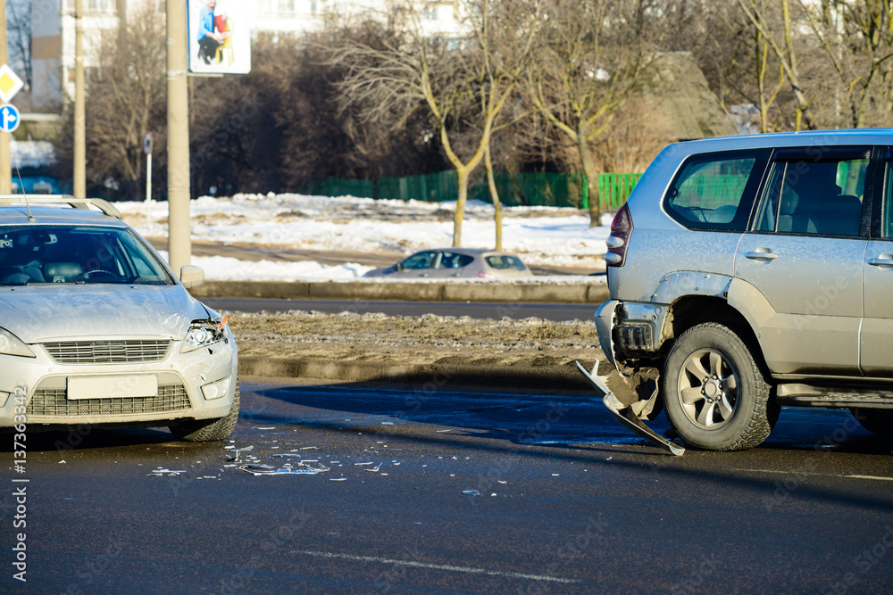 Car crash accident on street Car crash accident on street