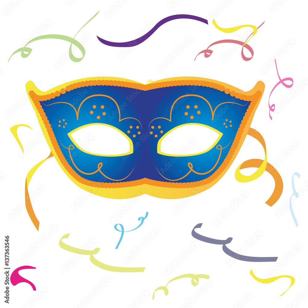 Isolated carnival mask on a white background, Vector illustration Isolated carnival mask on a white background, Vector illustration