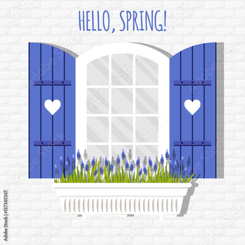window and shutters. Vector illustration