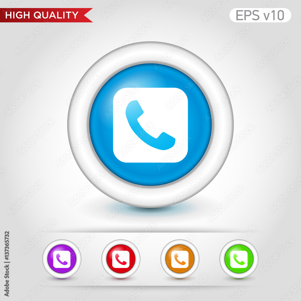 Phone icon. Button with phone icon. Modern UI vector. Phone icon. Button with phone icon. Modern UI vector.