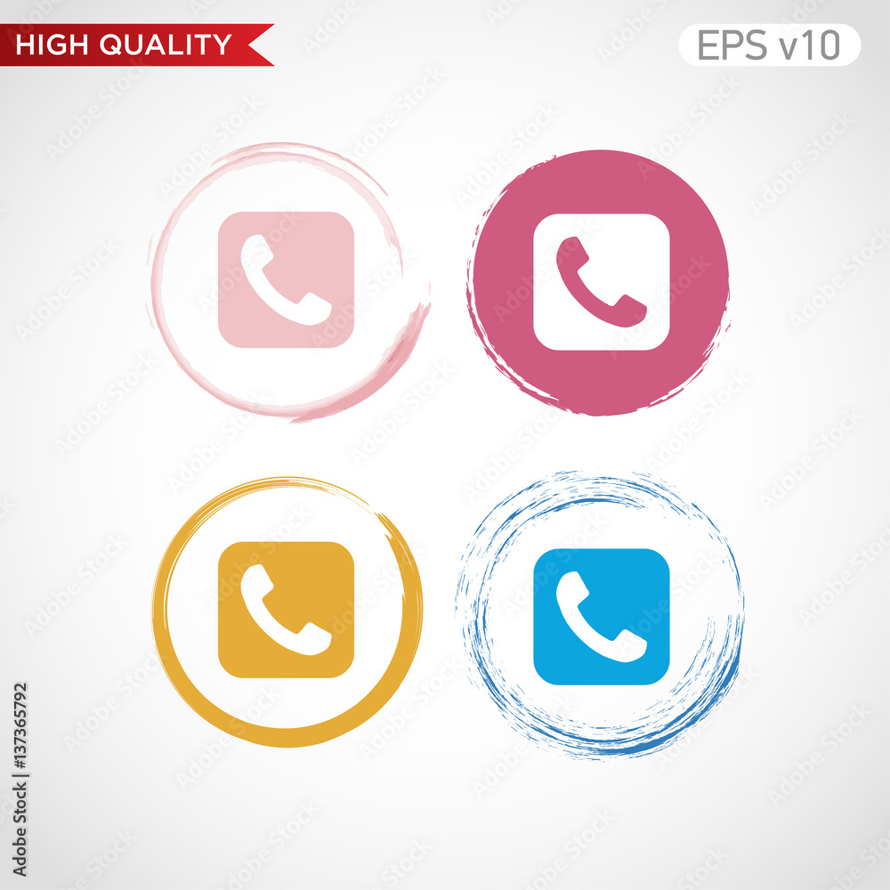 Phone icon. Button with phone icon. Modern UI vector. Phone icon. Button with phone icon. Modern UI vector.