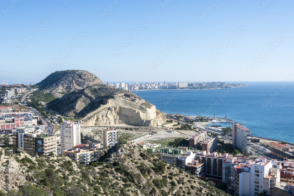 View from Santa Barbara castle on Alicante, Costa Blanca, Valencia, Spain